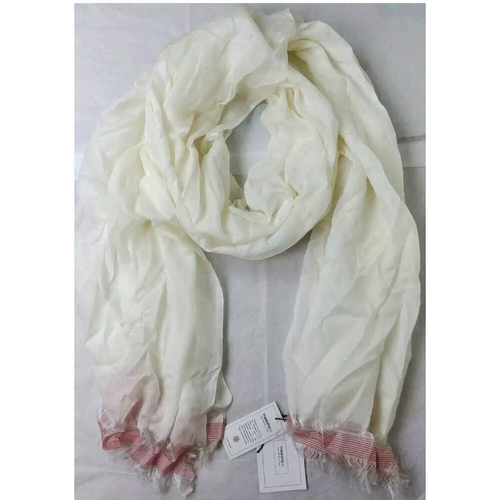 Meesha Fringe Women's Lightweight 38 x 82 Cotton / Silk Scarf NEW $150 NWT